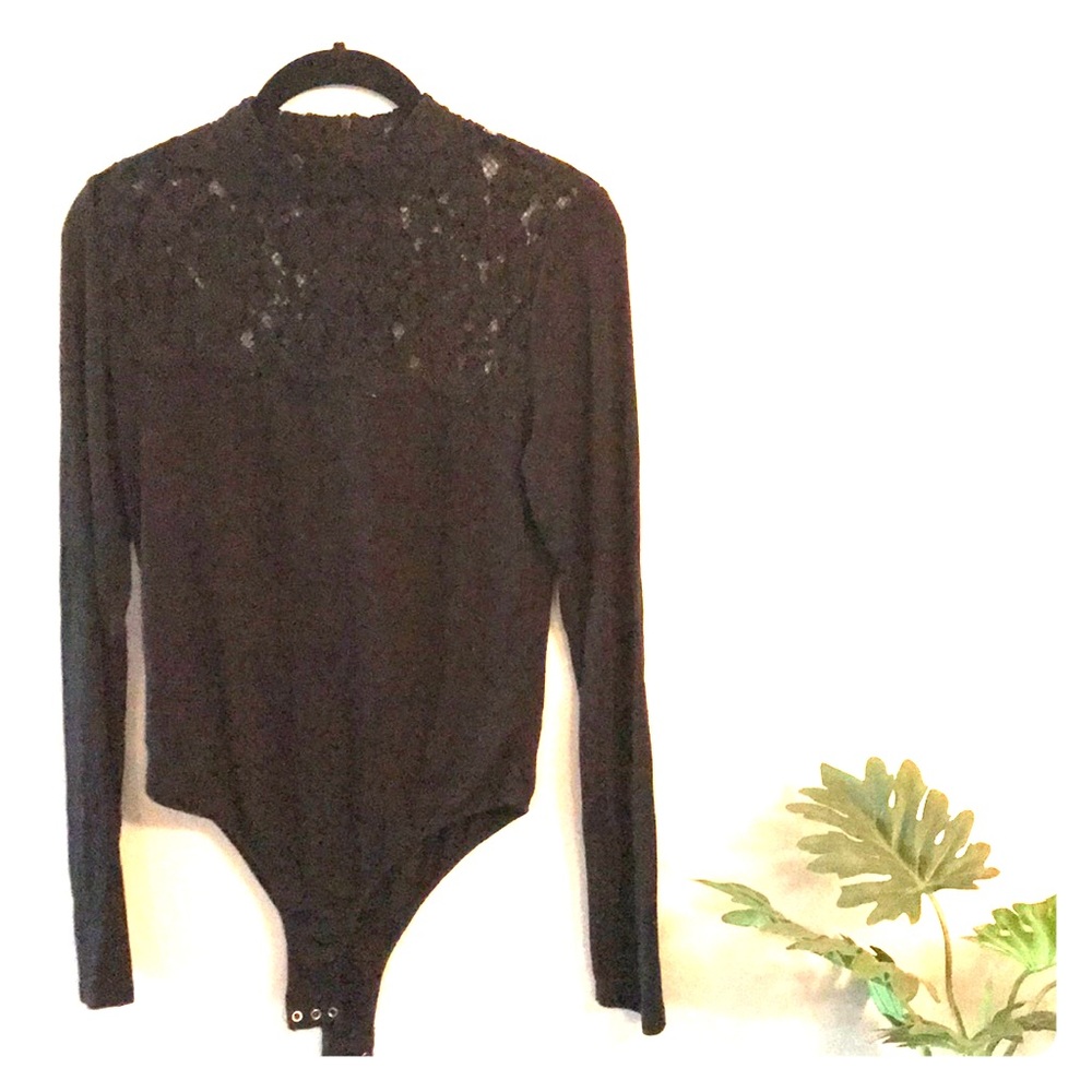 Black long sleeve bodysuit